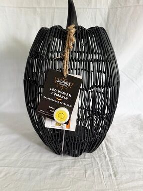LED Woven Pumpkin in Black